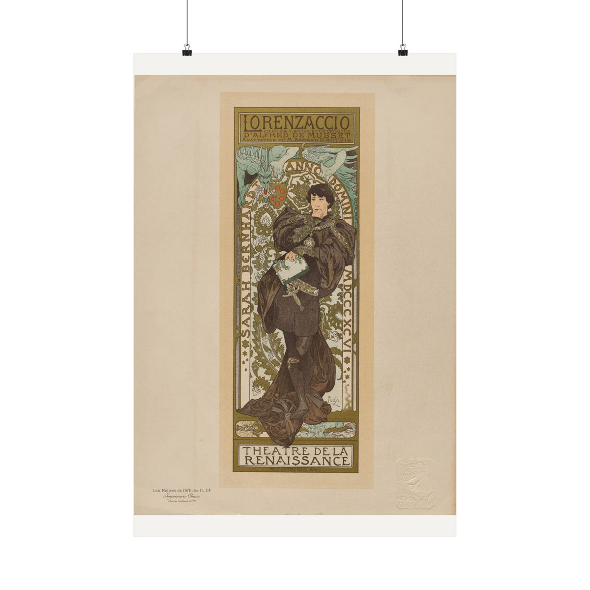 Lorenzaccio — Sarah Bernhardt — Alphonse Mucha (1896)