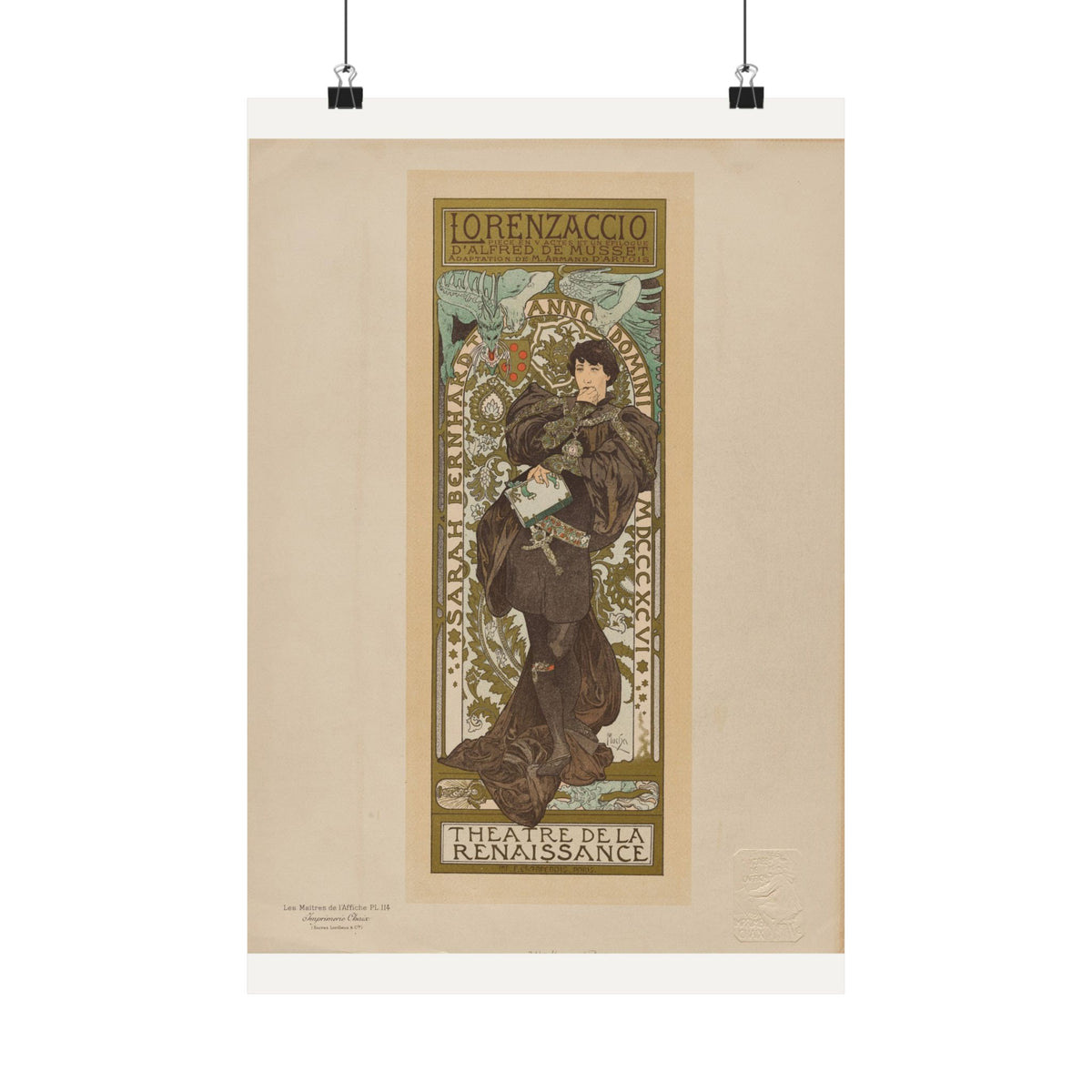 Lorenzaccio — Sarah Bernhardt — Alphonse Mucha (1896)