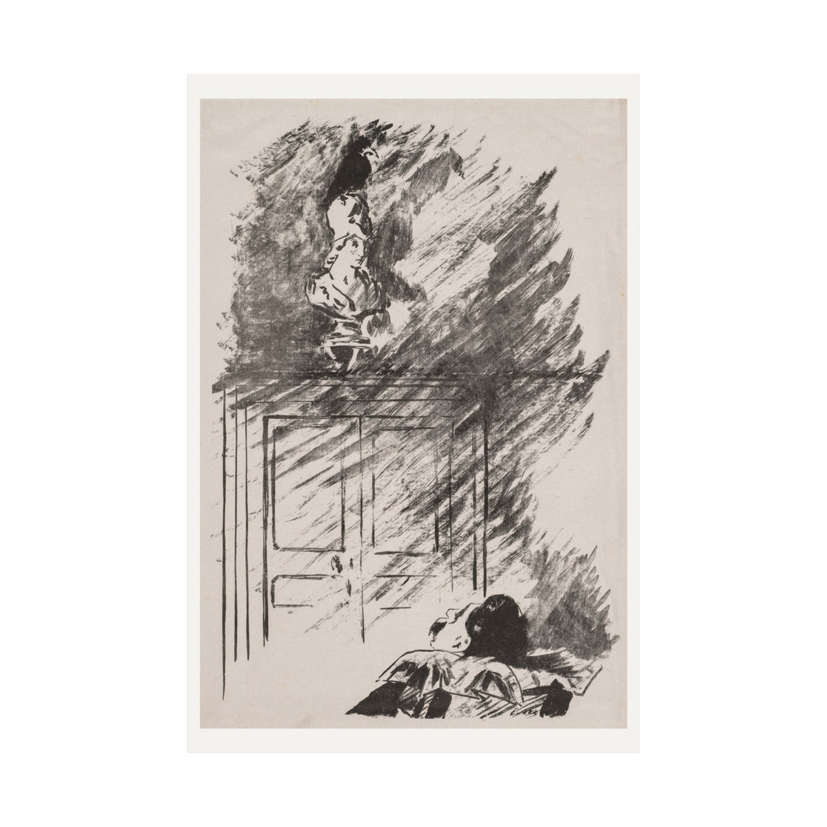 Perched upon a Bust of Pallas — Édouard Manet (1875)