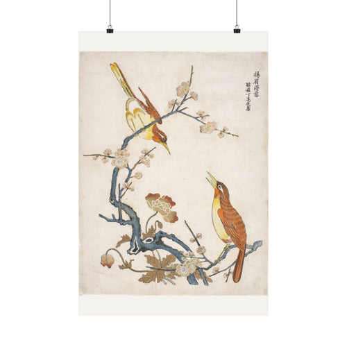 Birds on Plum Branches — Chinese, Qing dynasty (c. 1725)