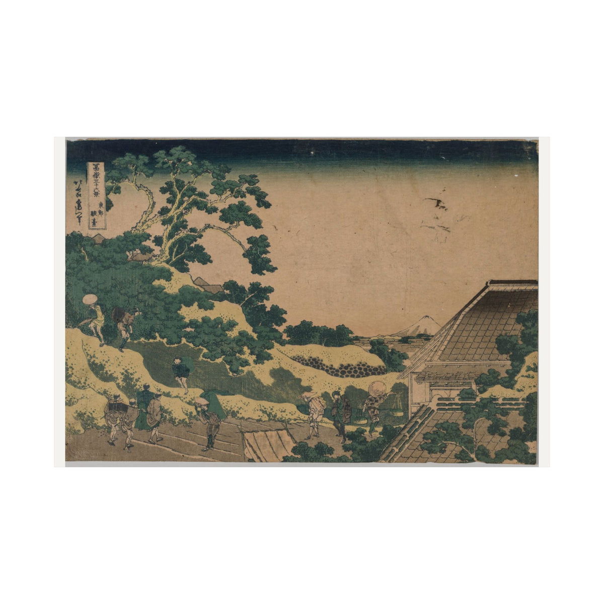 Fuji from Surugadai in Edo — Katsushika Hokusai (c. 1830)