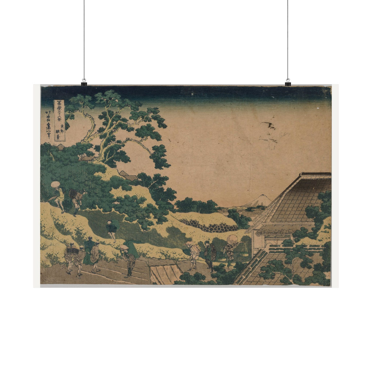 Fuji from Surugadai in Edo — Katsushika Hokusai (c. 1830)
