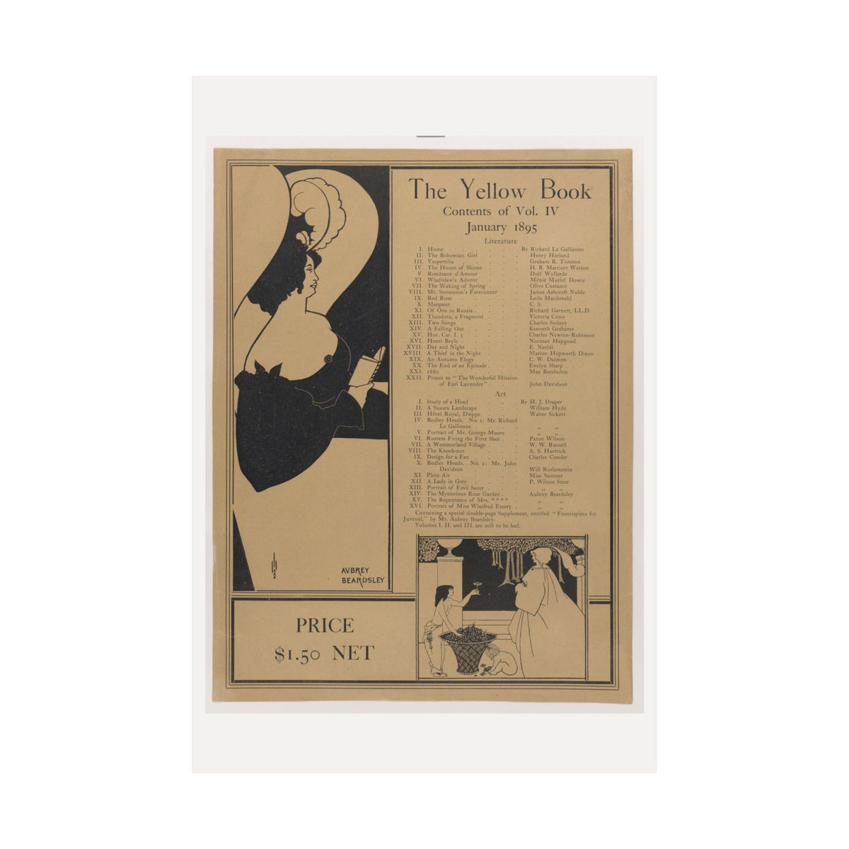 Poster for The Yellow Book, Volume IV — Aubrey Beardsley (1895)