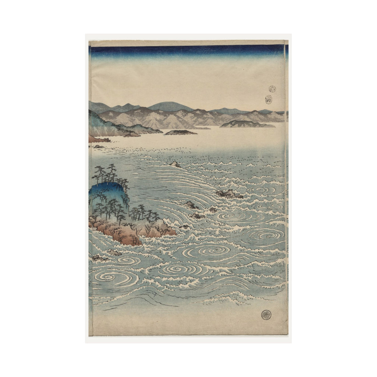 The Whirlpools of Awa at Naruto — Utagawa Hiroshige (1857)