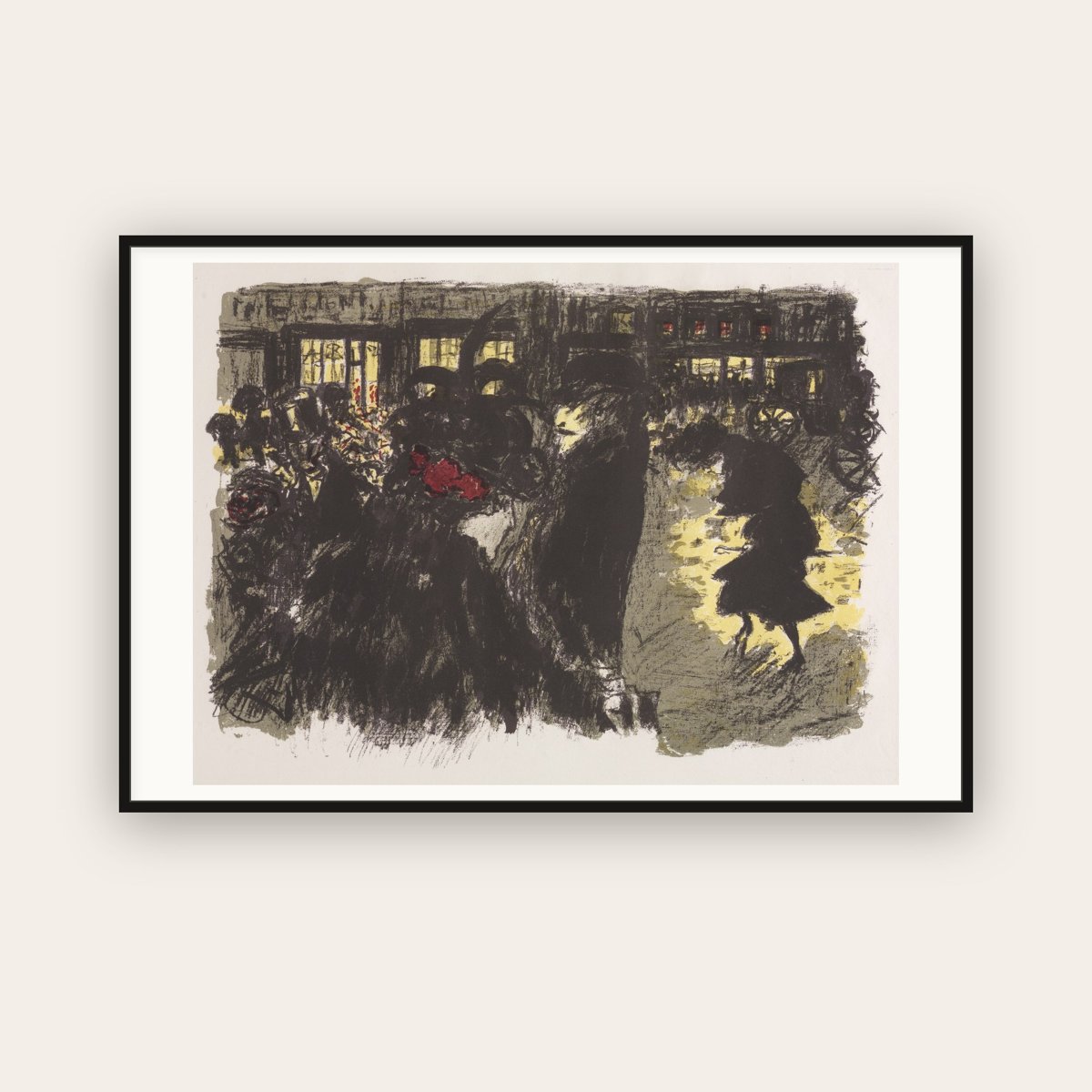 The Square at Evening — Pierre Bonnard (1899) — framed art print