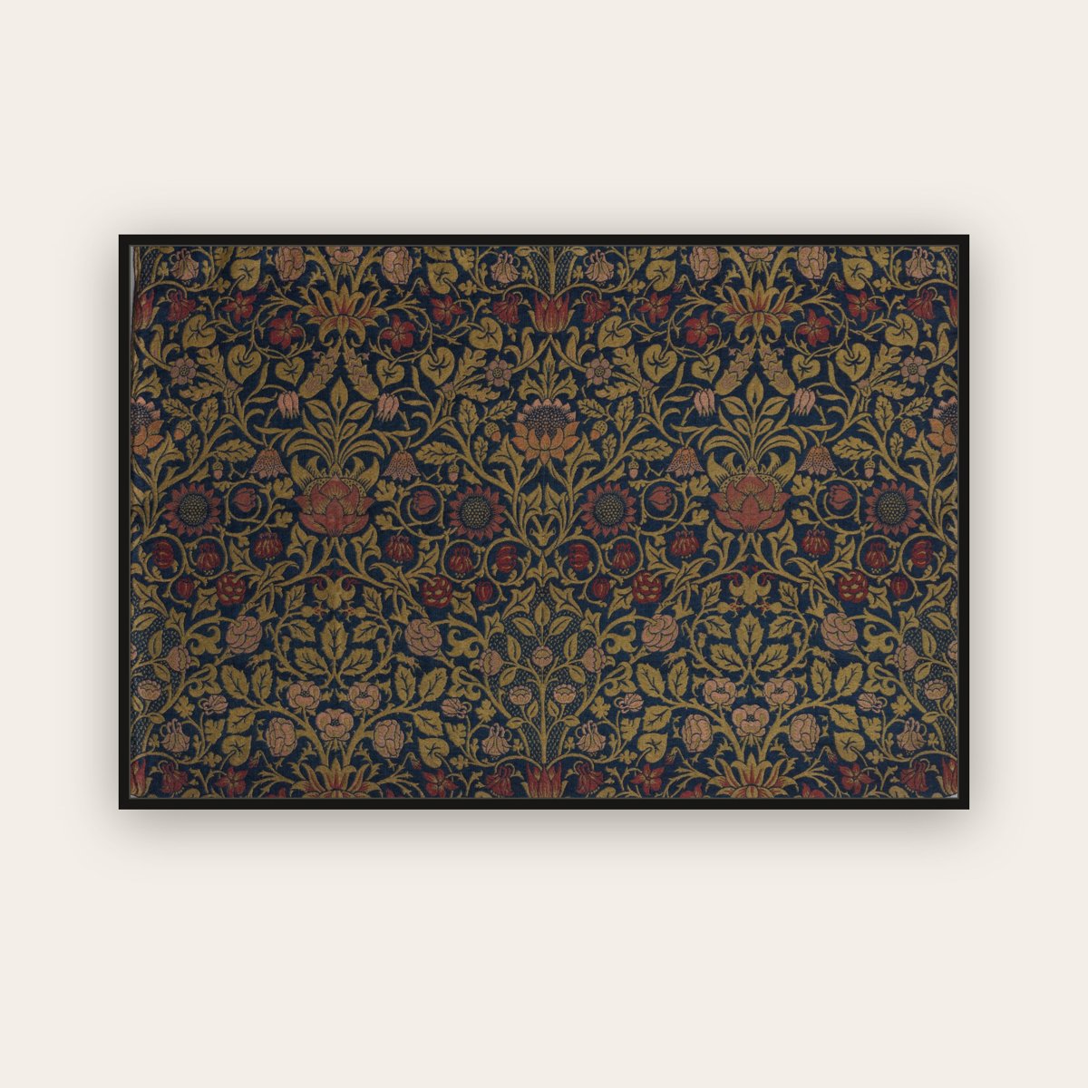 Violet and Columbine — William Morris (1883) — framed art print