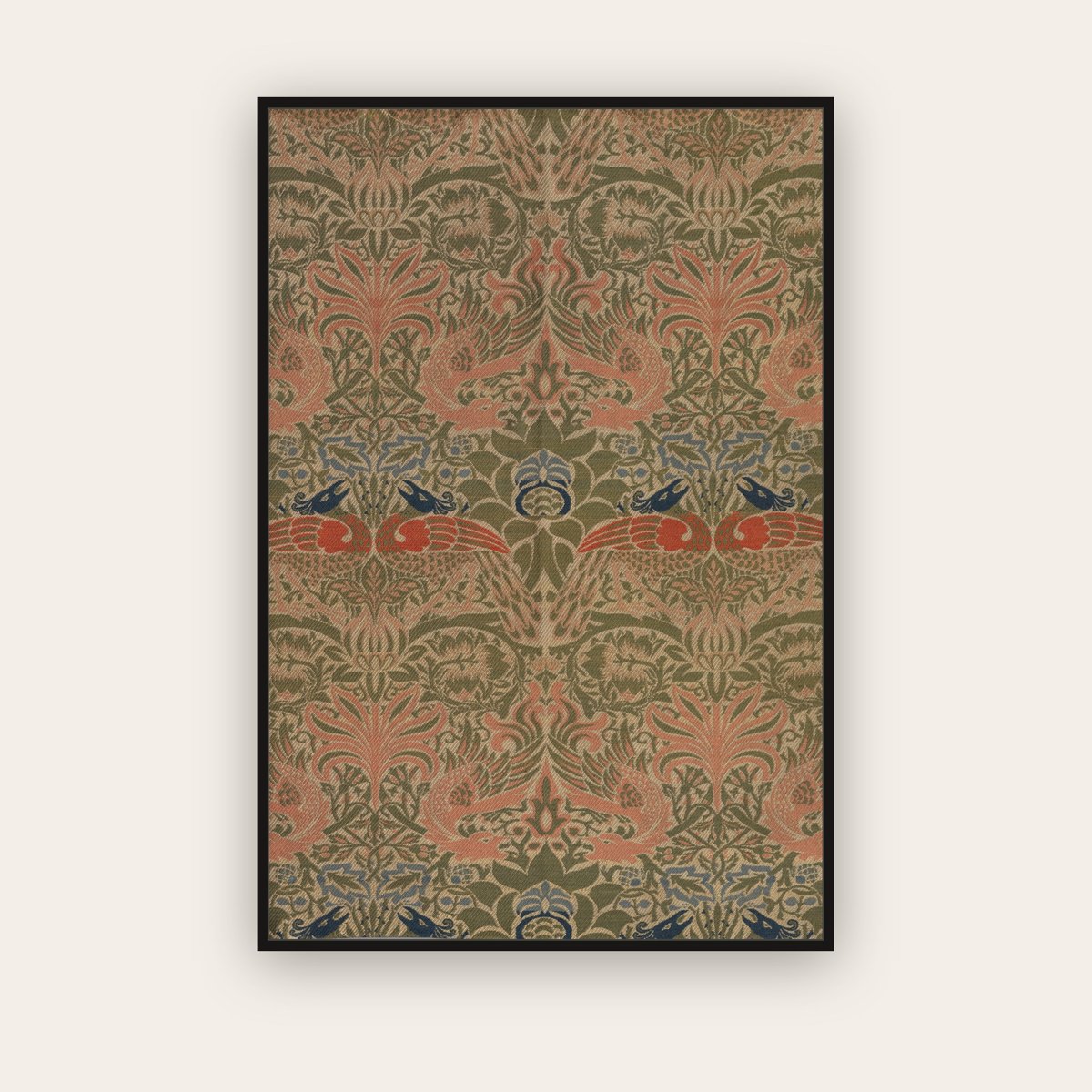 Peacock and Dragon — William Morris (1878) — framed art print