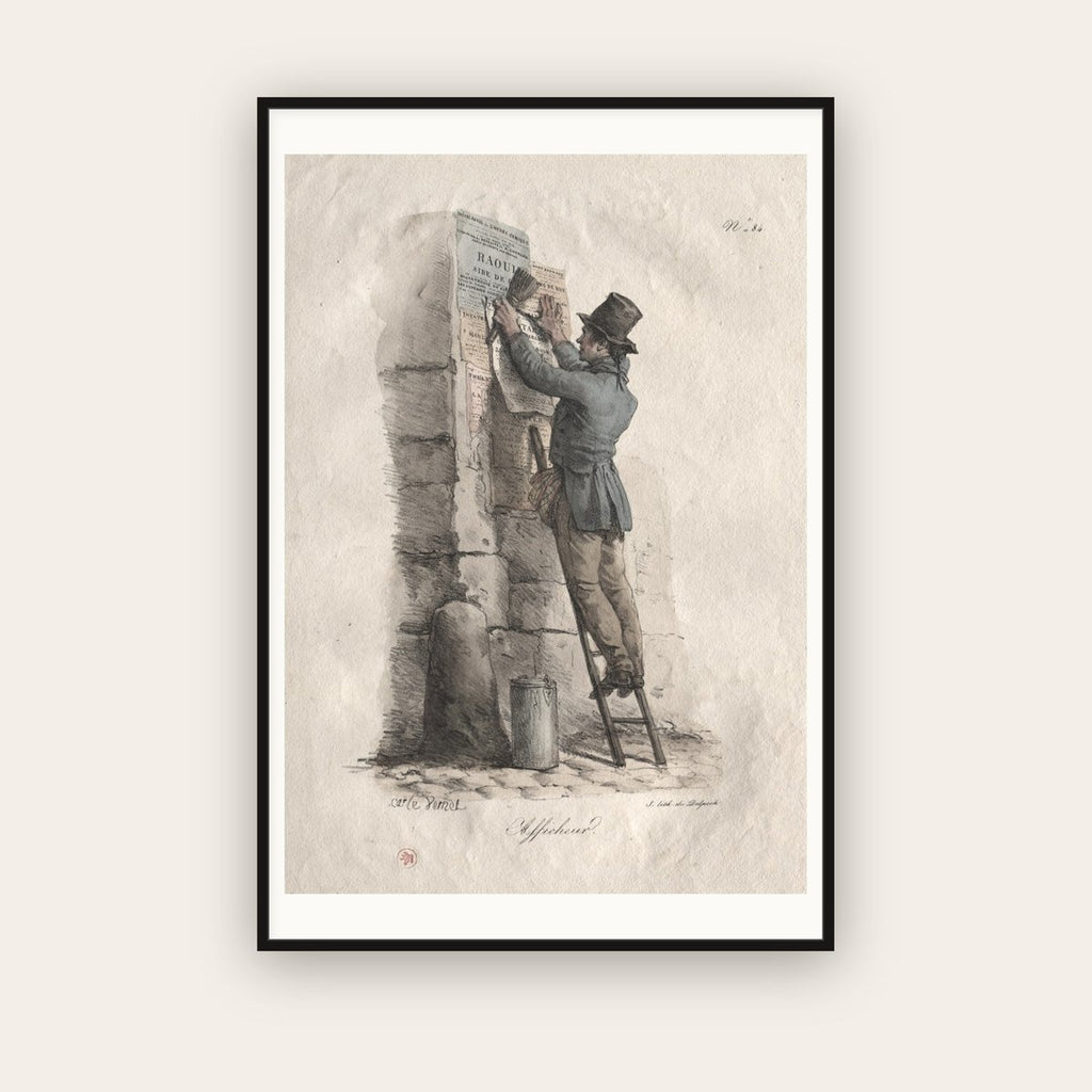 Bill Poster — Carle Vernet (c. 1820) — framed art print
