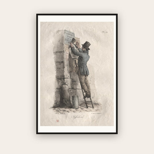 Bill Poster — Carle Vernet (c. 1820) — framed art print