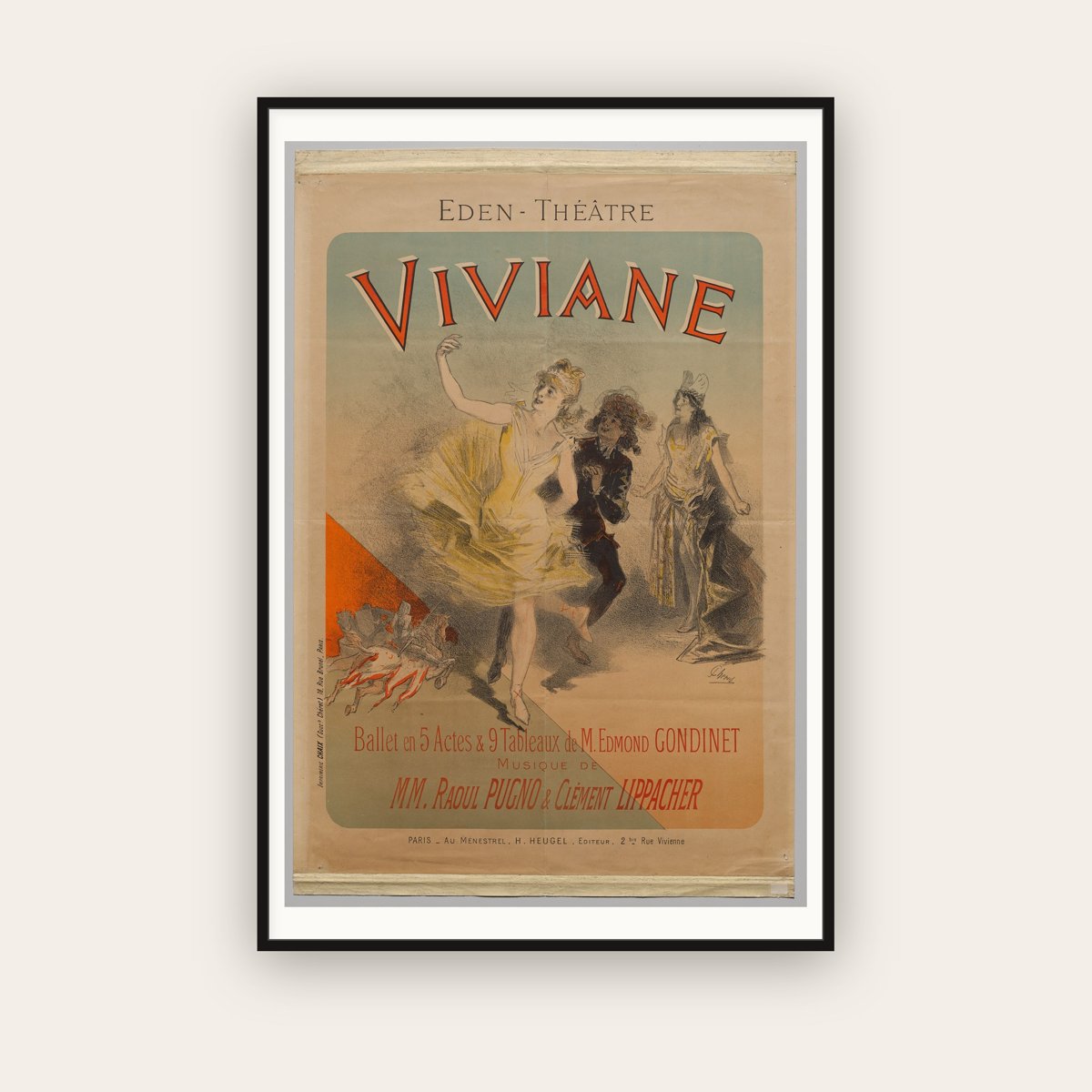 Viviane — Eden Théâtre — Jules Chéret (1886) — framed art print