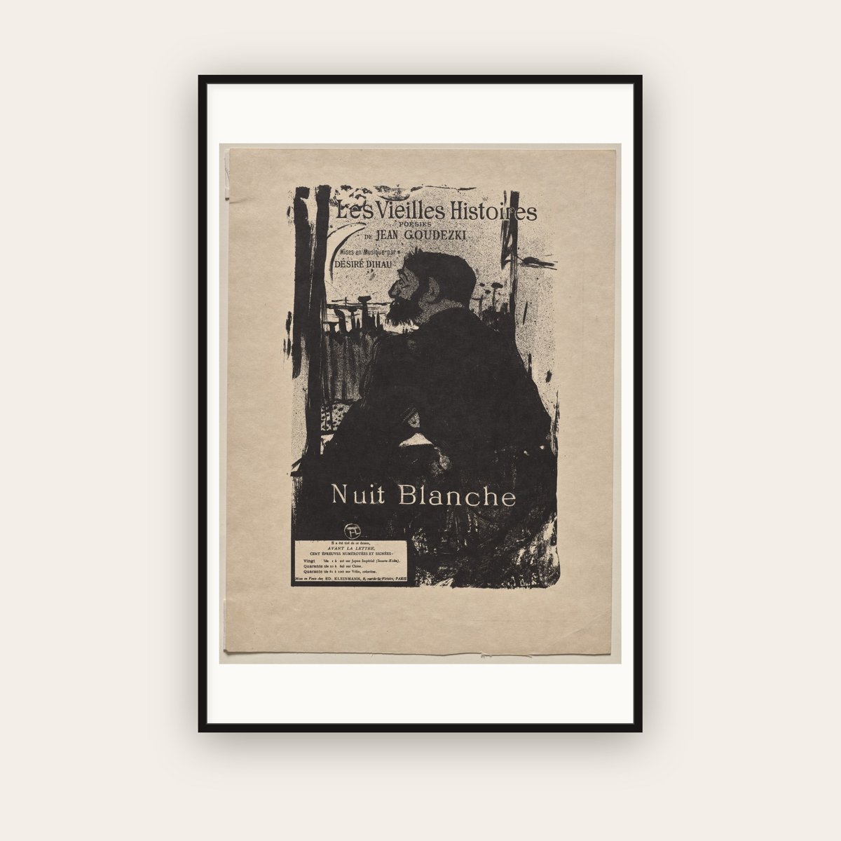 Sleepless Night — Henri de Toulouse-Lautrec (1893) — framed art print