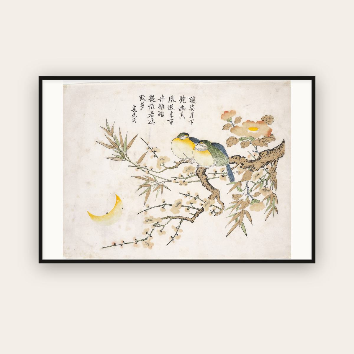 Sleeping Birds — Chinese, Qing dynasty (c. 1725) — framed art print