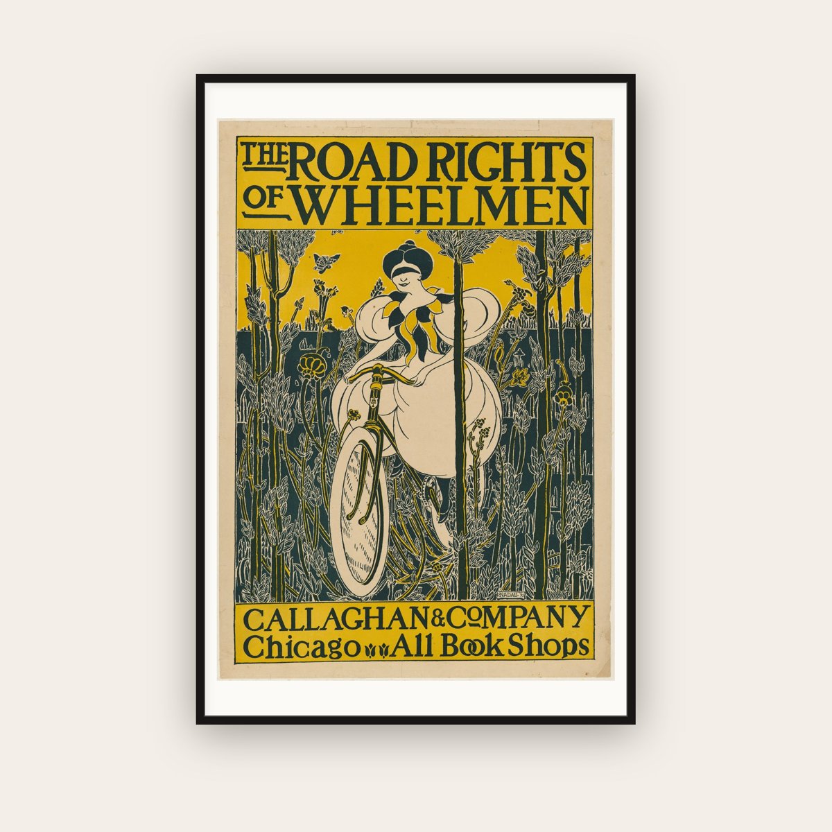 The Road Rights of Wheelmen — E. Nadall (1895) — framed art print